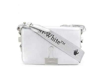 OFF-WHITE Diag FW20 Flap Bag Mini Silver