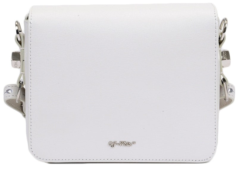 OFF-WHITE Diag Flap Bag Leather White