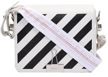 OFF-WHITE Diag Flap Bag Leather White