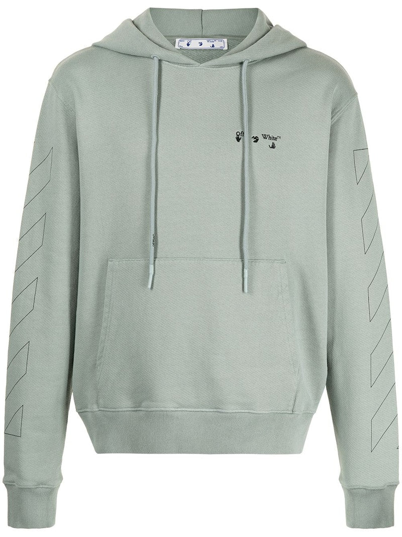 OFF-WHITE Diag Hoodie Green