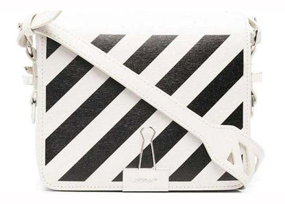 OFF-WHITE Diag Industrial Flap Bag White/Black