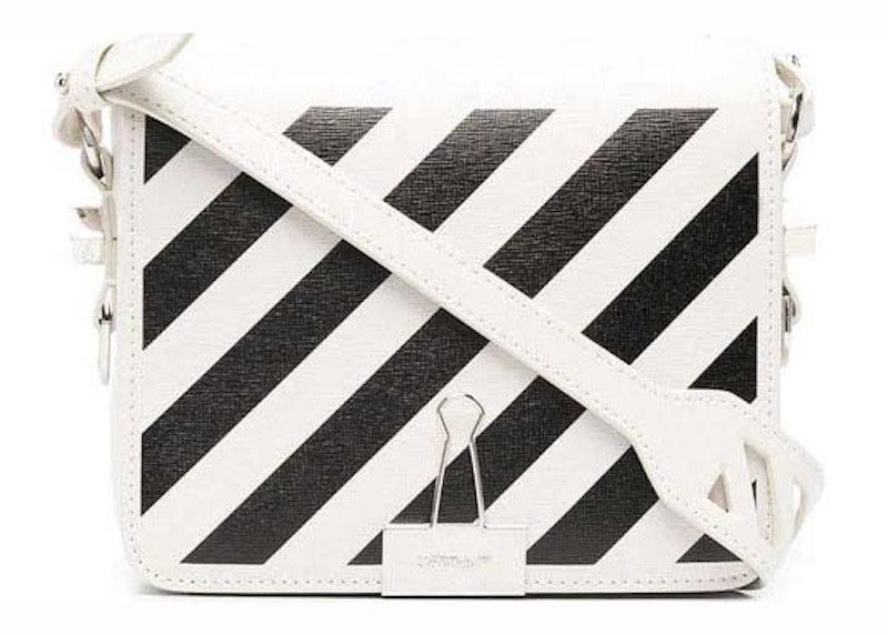 OFF-WHITE Diag Industrial Flap Bag White/Black