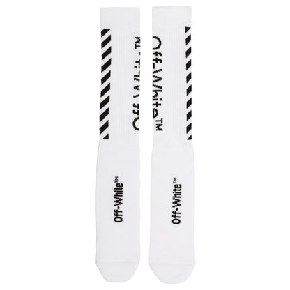 OFF-WHITE Diag Logo Intarsia Stretch Socks White/Black