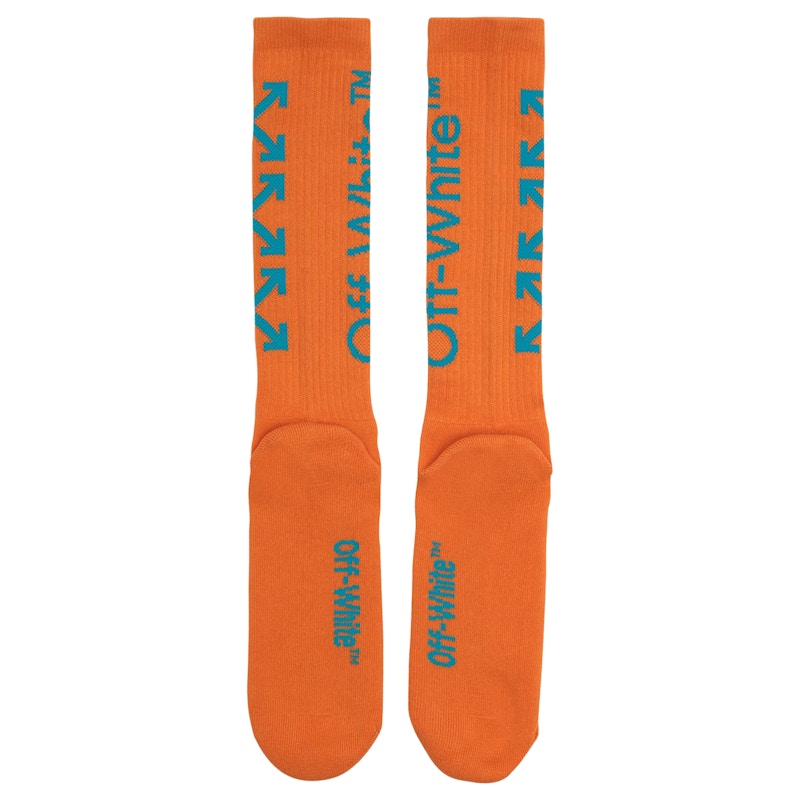 OFF-WHITE Diag Mid Socks Orange/Light Blue