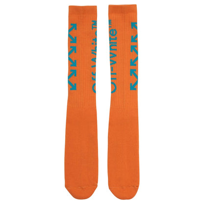OFF-WHITE Diag Mid Socks Orange/Light Blue