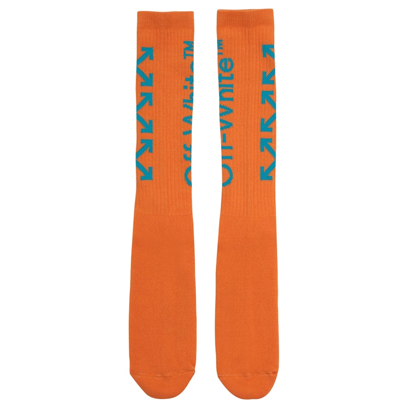 OFF-WHITE Diag Mid Socks Orange/Light Blue