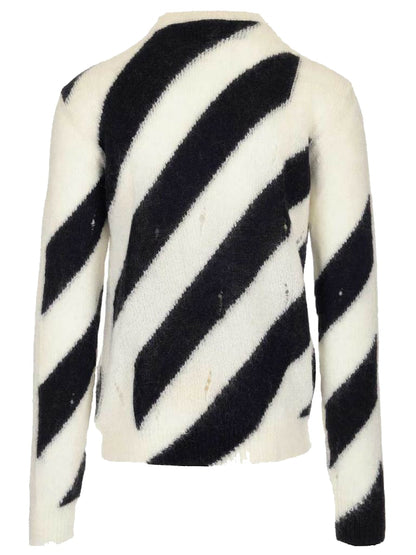 OFF-WHITE Diag Mohair Sweater Black/White