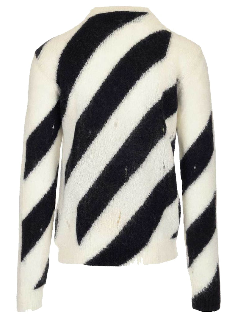 OFF-WHITE Diag Mohair Sweater Black/White
