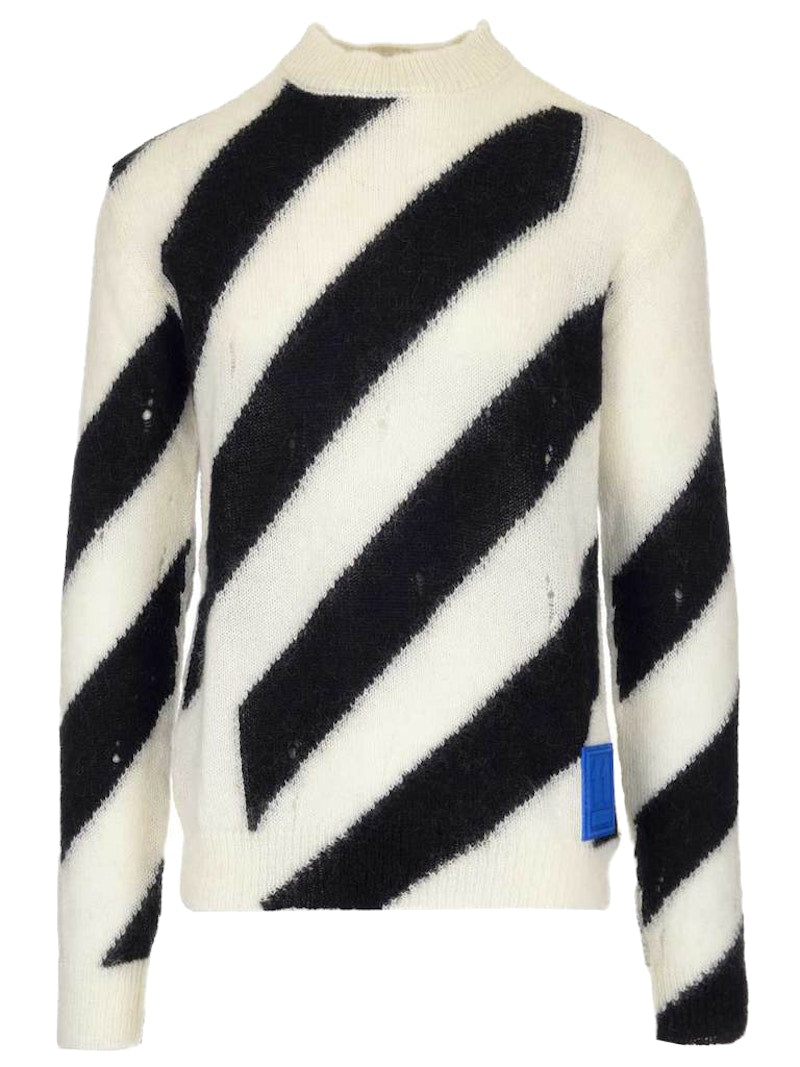 OFF-WHITE Diag Mohair Sweater Black/White