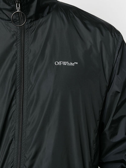 OFF-WHITE Diag Nylon Full Zip Jacket Black/White