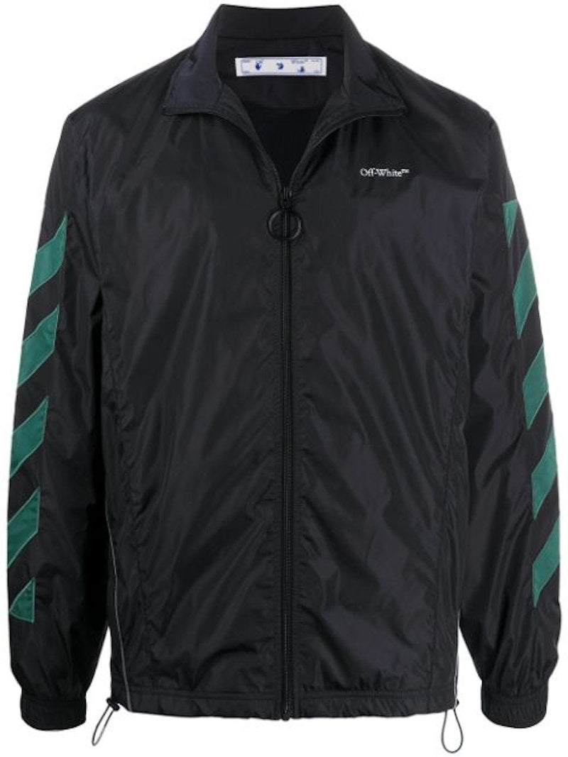 OFF-WHITE Diag Nylon Full Zip Jacket Black/White