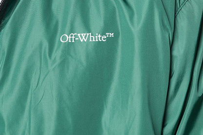 OFF-WHITE Diag Nylon Full Zip Jacket Dark Green/White