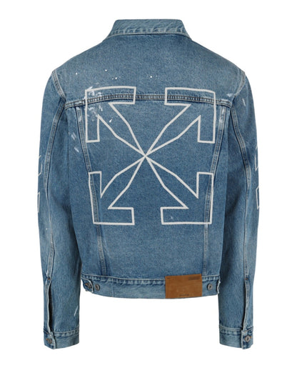 OFF-WHITE Diag Outline Denim Jacket Blue