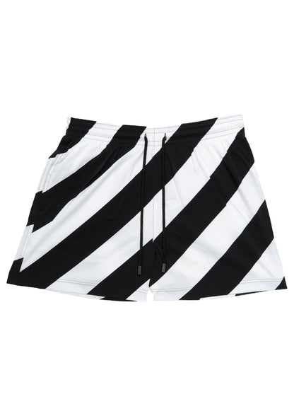 OFF-WHITE Diag Print Swim Shorts Black/White