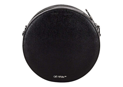 OFF-WHITE Diag Round Bag Black/White with Yellow Strap