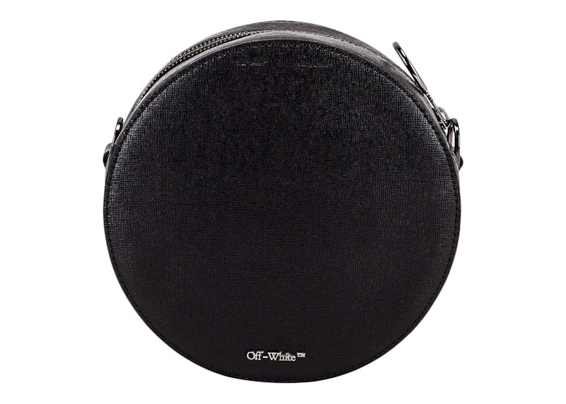 OFF-WHITE Diag Round Bag Black/White with Yellow Strap
