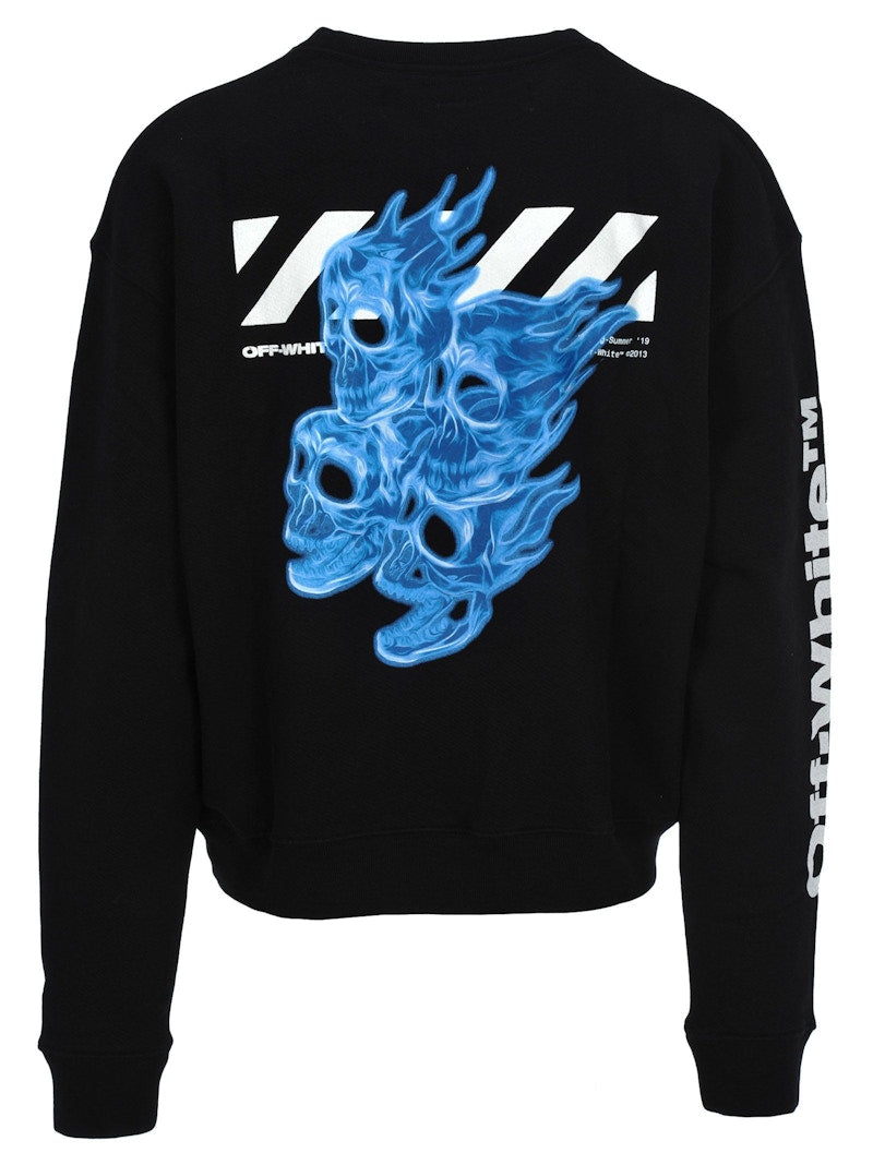 OFF-WHITE Diag Skulls Graphic Sweatshirt Back/White/Blue