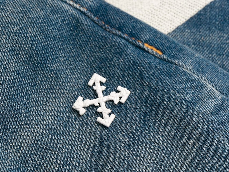 OFF-WHITE Diag Slim Fit Denim Jeans Medium Blue/White