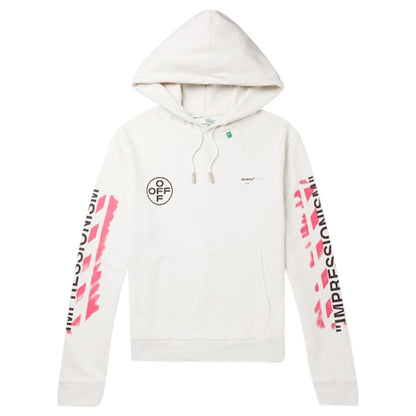 OFF-WHITE Diag Stencil Hoodie White/Red/Black