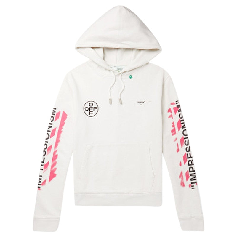 OFF-WHITE Diag Stencil Hoodie White/Red/Black