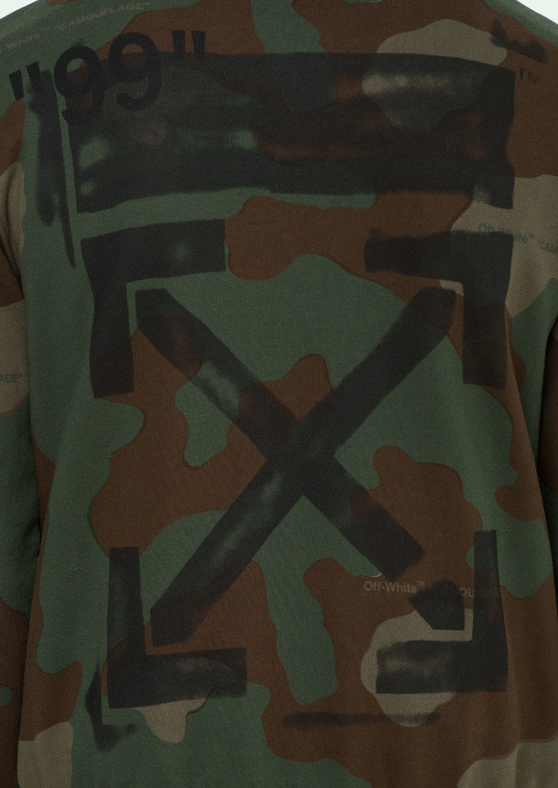 OFF-WHITE Diag Stencil Zip Up Hoodie Camo/Black