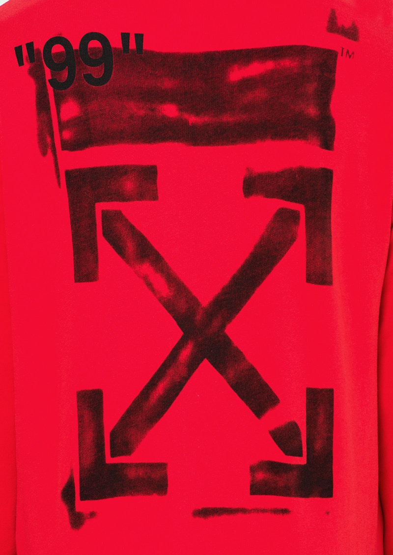 OFF-WHITE Diag Stencil Zip Up Hoodie Red/Black
