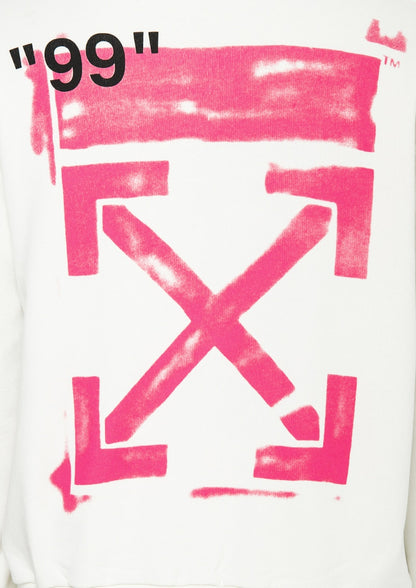 OFF-WHITE Diag Stencil Zip Up Hoodie White/Pink/Black