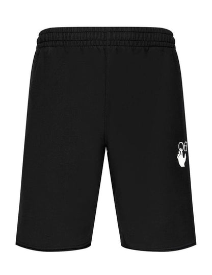 OFF-WHITE Diag Stripe Sweat Shorts Black Fuchsia