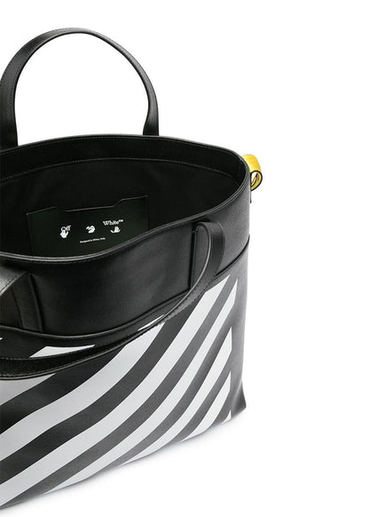 OFF-WHITE Diag Striped Industrial Belt Strap Tote Black/White