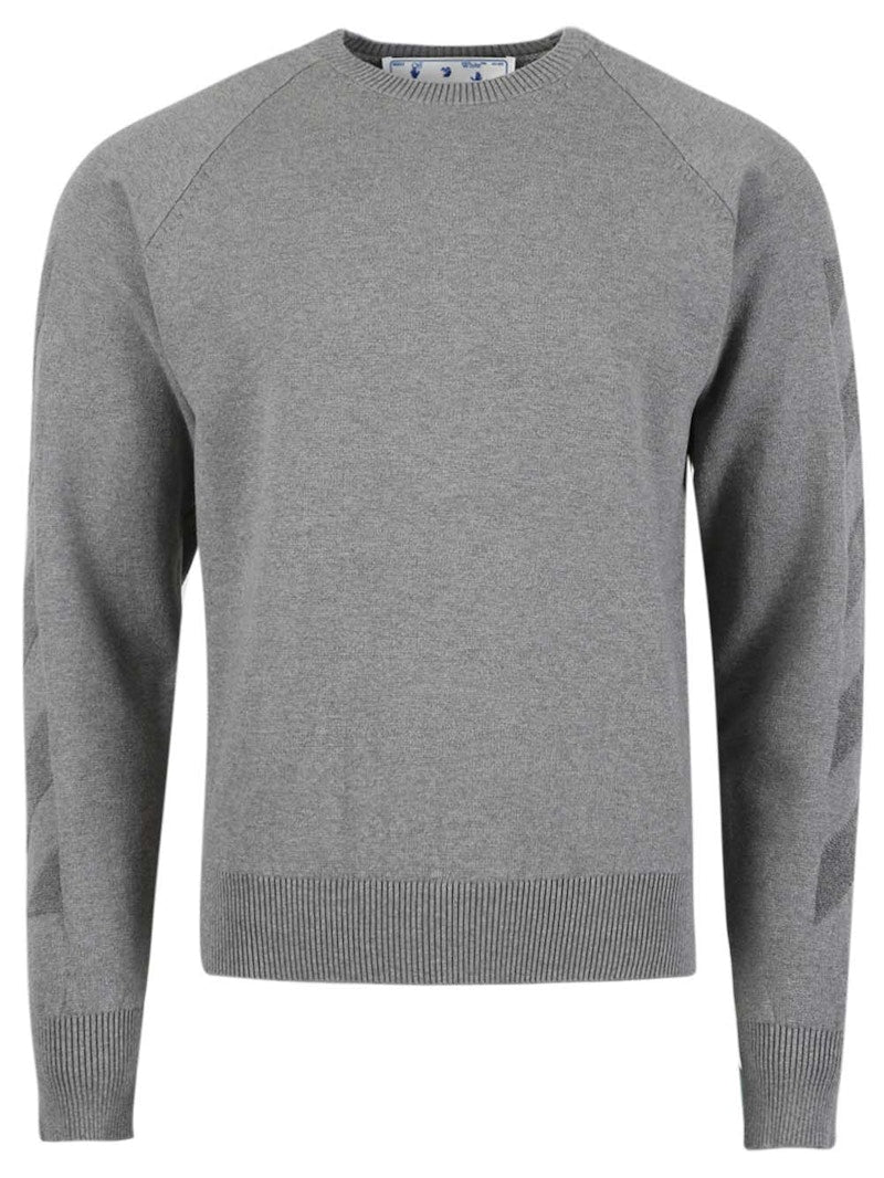 OFF-WHITE Diag Sweat It Knit Crewneck Grey