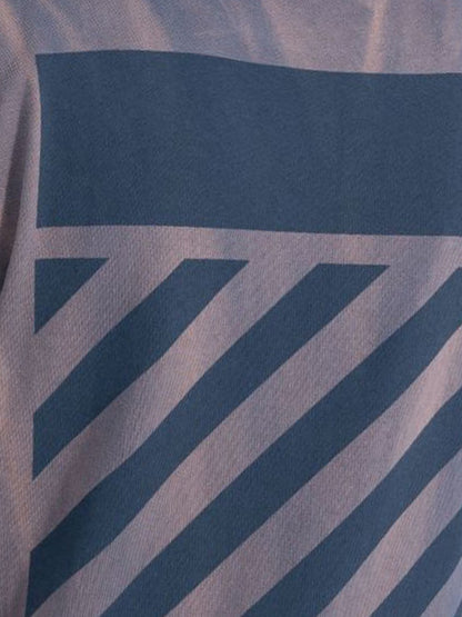 OFF-WHITE Two-Tone Striped Motif Diag Slim Fit T-Shirt Grey/Blue