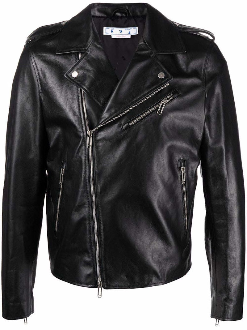 OFF-WHITE Diag Tab Biker Jacket Black
