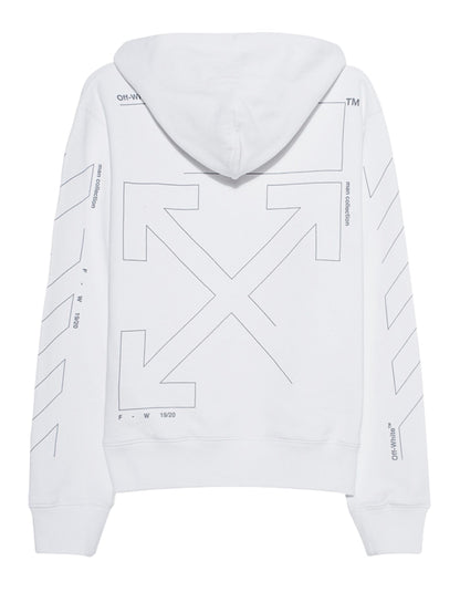 OFF-WHITE Diag Unfinished Hoodie White/Silver