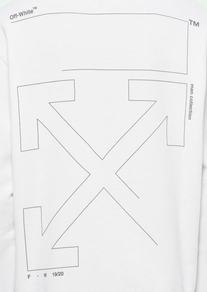 OFF-WHITE Diag Unfinished Hoodie White/Silver