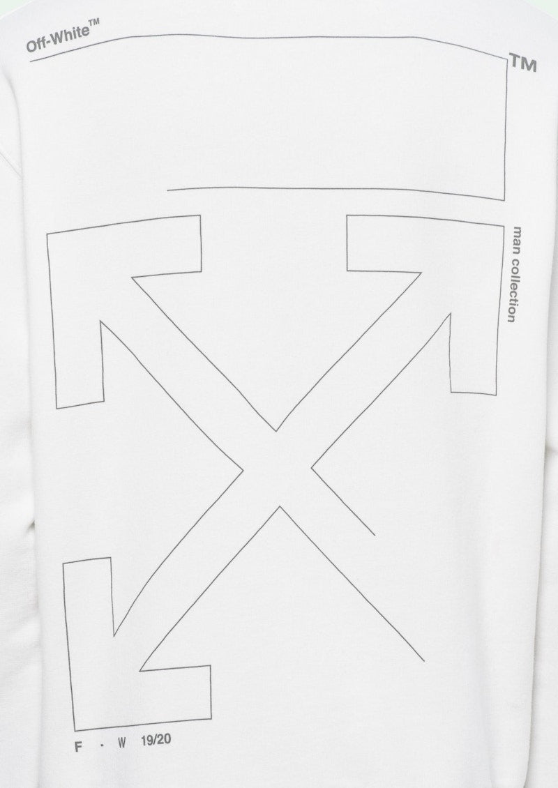 OFF-WHITE Diag Unfinished Hoodie White/Silver