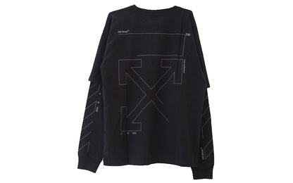 OFF-WHITE Diag Unfinished T-shirt Black/Silver