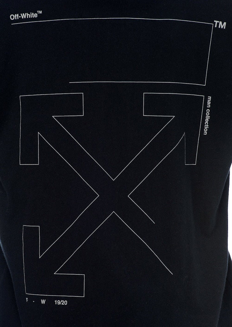 OFF-WHITE Diag Unfinished T-shirt Black/Silver