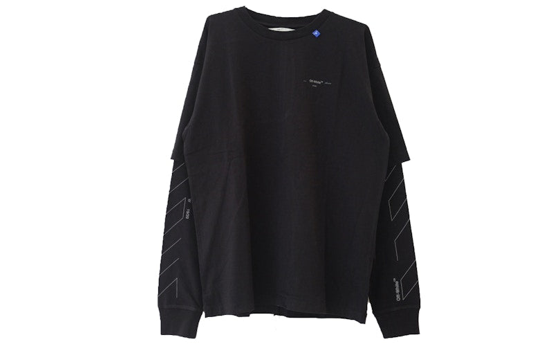 OFF-WHITE Diag Unfinished T-shirt Black/Silver