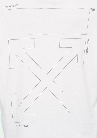 OFF-WHITE Diag Unfinished T-shirt White/Silver