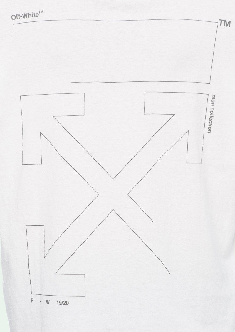 OFF-WHITE Diag Unfinished T-shirt White/Silver