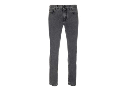 OFF-WHITE Diag-stripe Print Slim Fit Jeans Grey/White