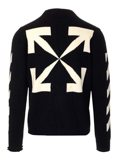 OFF-WHITE Diagonal Crewneck Knit Black/White