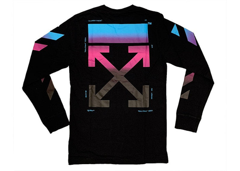 OFF-WHITE Diagonal Gradient L/S Tee Black