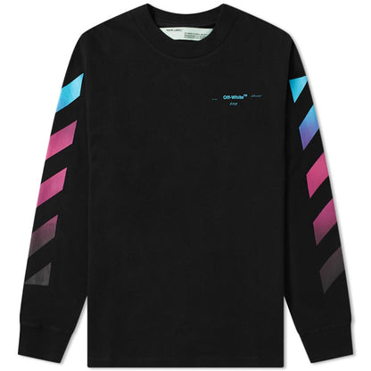 OFF-WHITE Diagonal Gradient L/S Tee Black