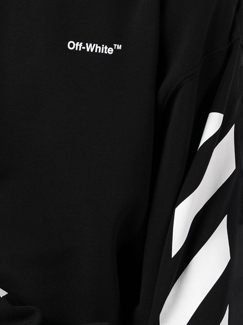 OFF-WHITE Diagonal Helvetica Oversized Sweatshirt Black/White