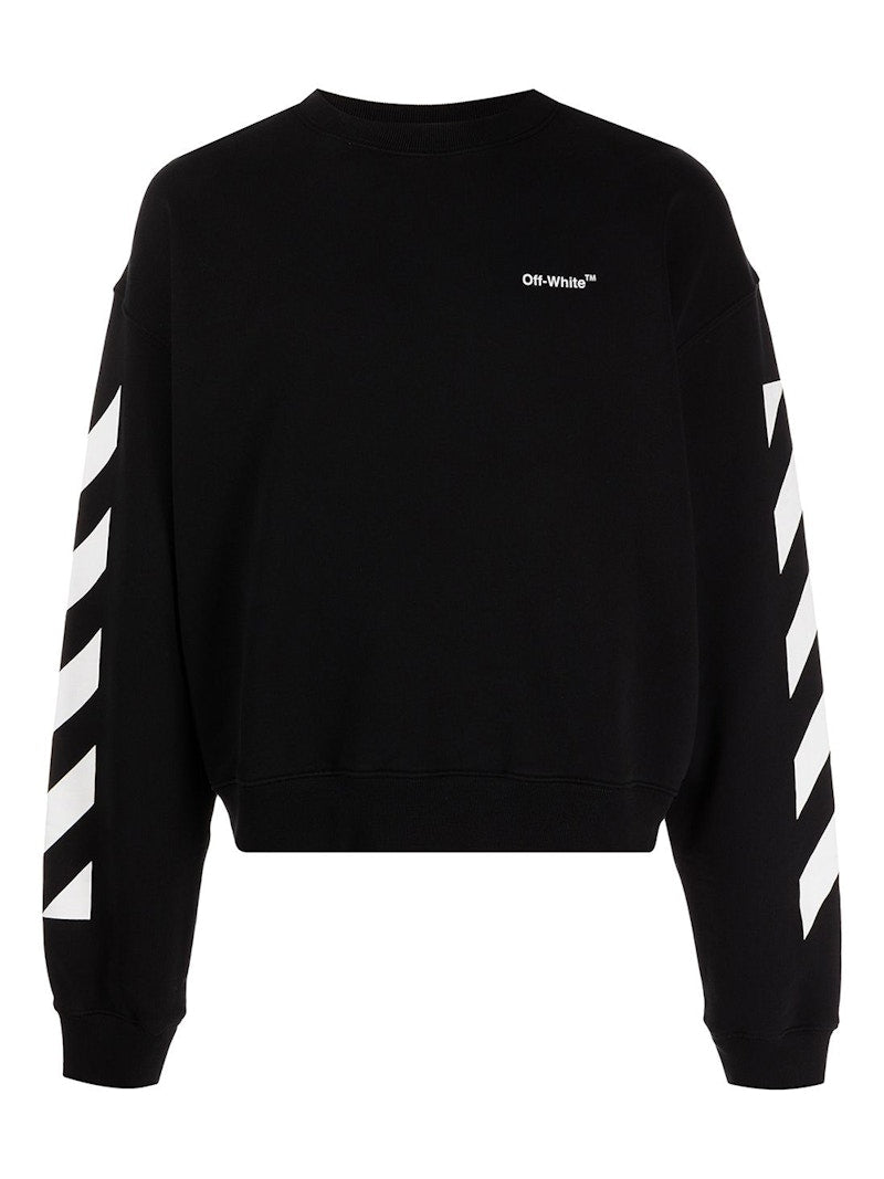 OFF-WHITE Diagonal Helvetica Oversized Sweatshirt Black/White