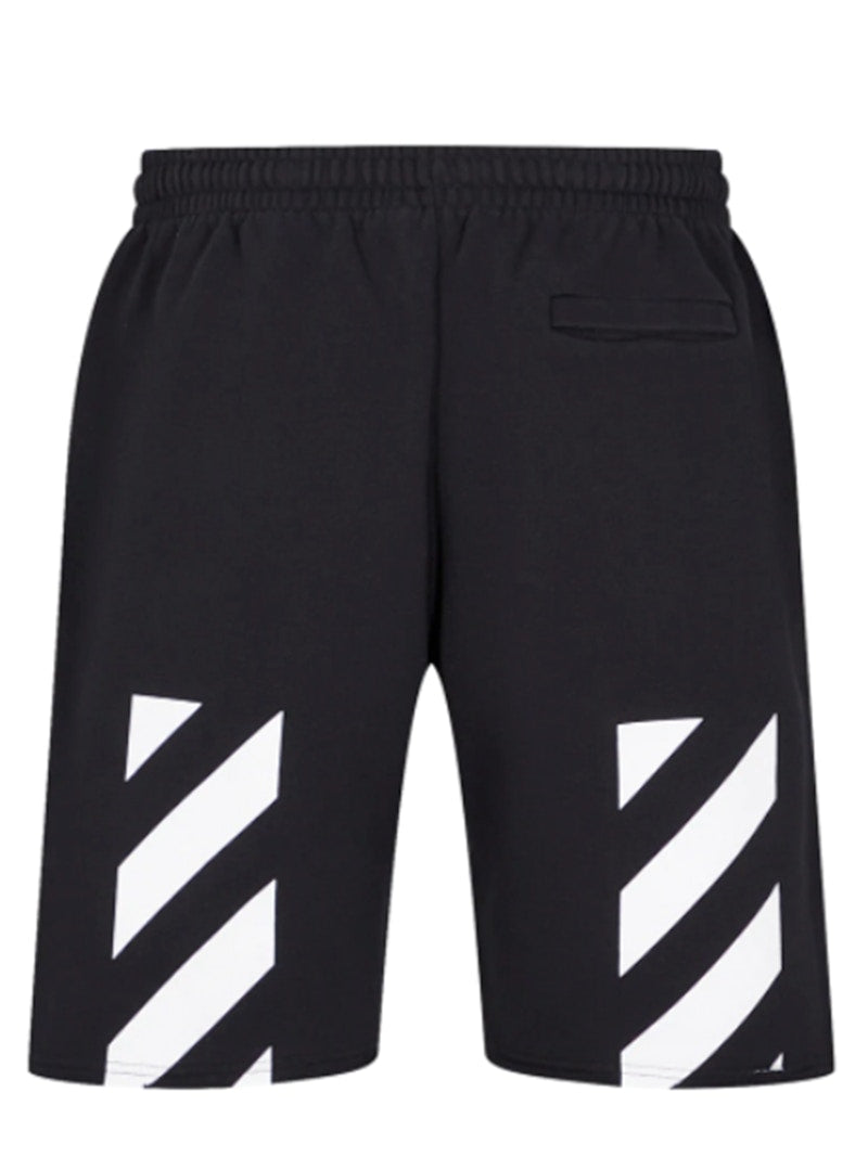 OFF-WHITE Diagonal Helvetica Shorts Black/White