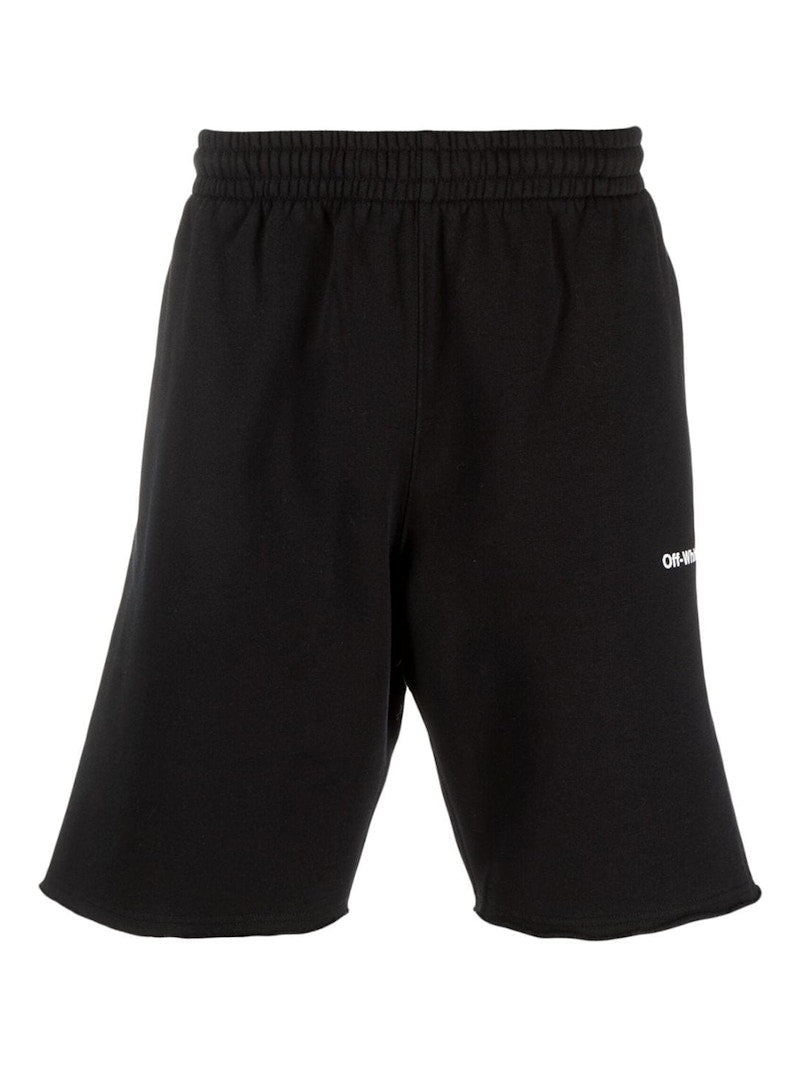 OFF-WHITE Diagonal Helvetica Shorts Black/White
