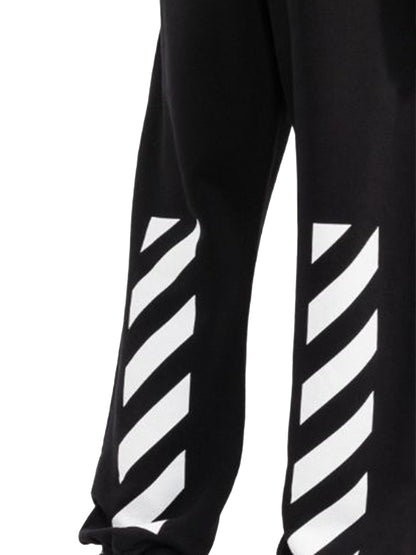 OFF-WHITE Diagonal Helvetica Slim Sweatpants Black/White