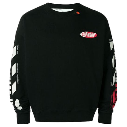 OFF-WHITE Diagonal Split Logo Sweatshirt Black